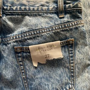 Light wash NY&CO High-Rise Straight Leg Jeans